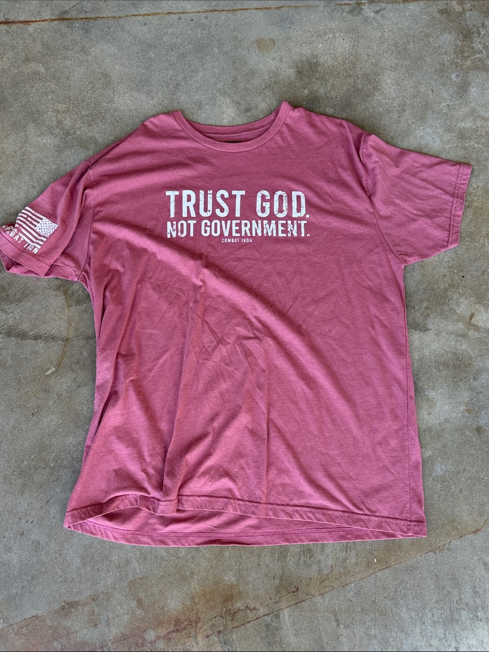 ComfortFit 'Trust God Not Government' Short Sleeve Tee - Dusty Rose